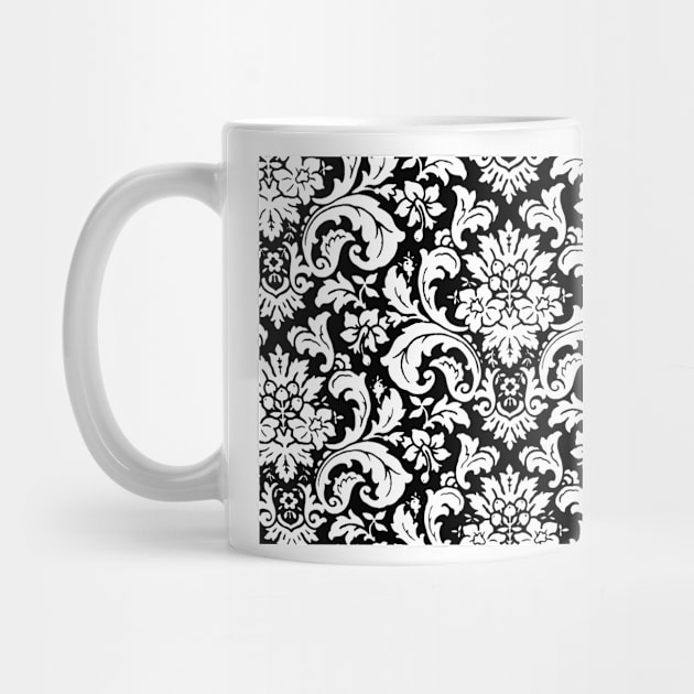 Black and White Vintage Paisley Pattern by Overthetopsm